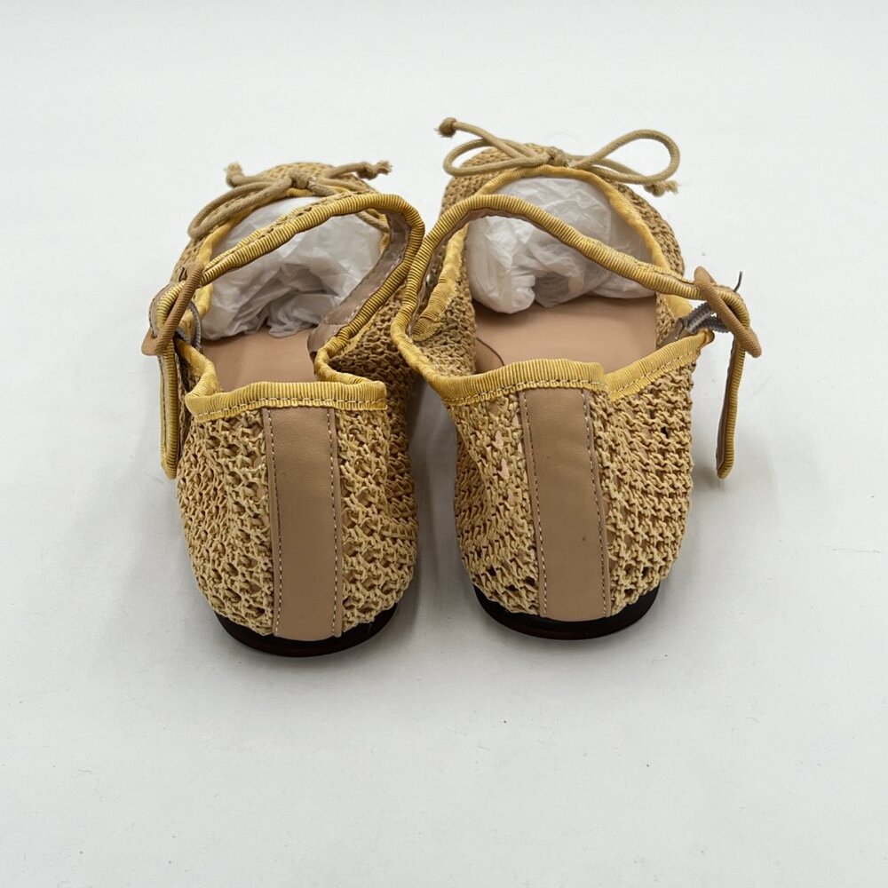 miss left Beige Cutout Bowknots Ankle Strap Mary Janes Classic Round Toe Shoes - Picture 5 of 6